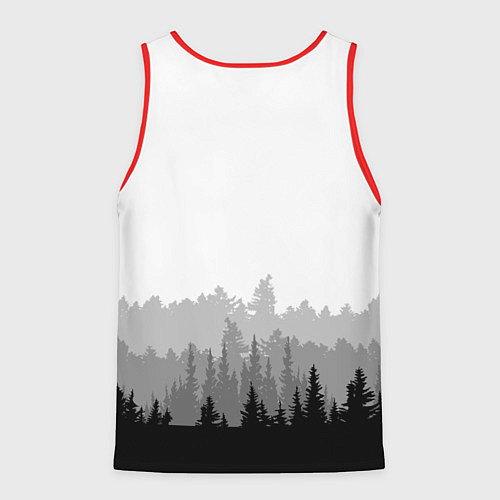 Мужская майка без рукавов Птицы над лесом / 3D-Красный – фото 2