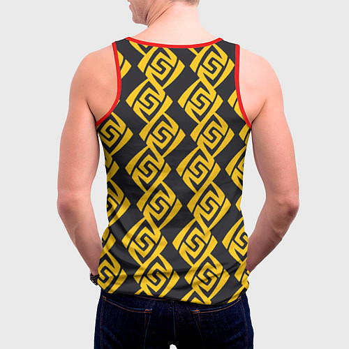 Мужская майка без рукавов Гео Genshin Impact 3D V 2 / 3D-Красный – фото 4