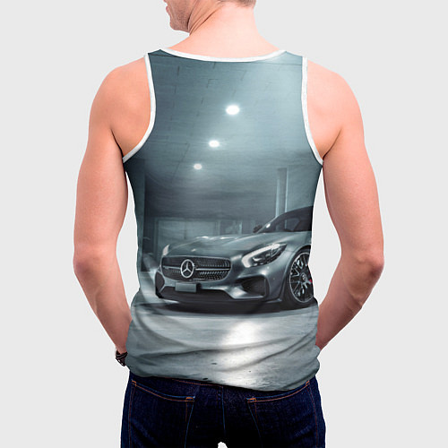 Мужская майка без рукавов Mercedes AMG - Motorsport / 3D-Белый – фото 4