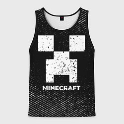 Мужская майка без рукавов Minecraft с потертостями на темном фоне