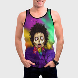 Майка-безрукавка мужская Зомби с радугой, цвет: 3D-черный — фото 2