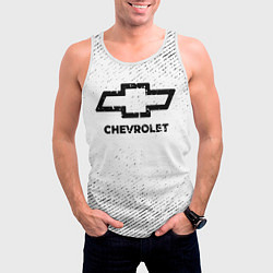 Майка-безрукавка мужская Chevrolet с потертостями на светлом фоне, цвет: 3D-белый — фото 2