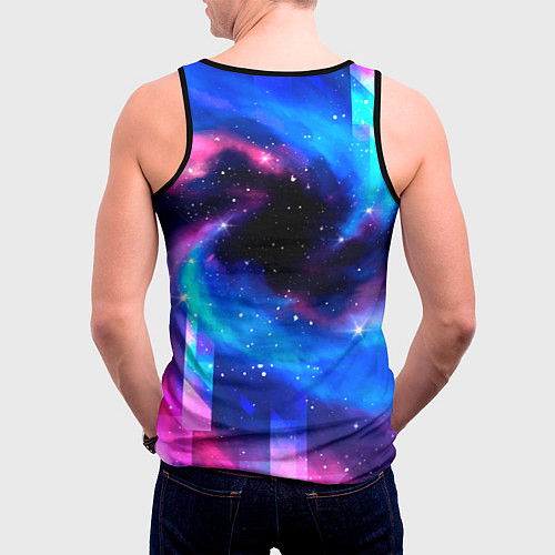 Мужская майка без рукавов PSG неоновый космос / 3D-Черный – фото 4