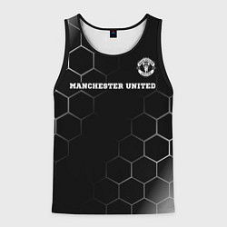 Майка-безрукавка мужская Manchester United sport на темном фоне: символ све, цвет: 3D-черный