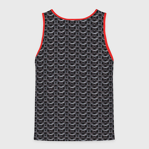 Мужская майка без рукавов Кольчуга карбон проволока / 3D-Красный – фото 2