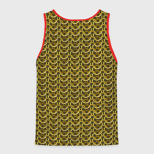 Мужская майка без рукавов Кольчуга проволока золото / 3D-Красный – фото 2