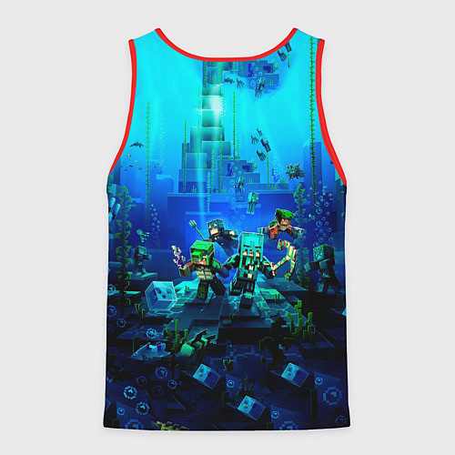 Мужская майка без рукавов Minecraft water / 3D-Красный – фото 2