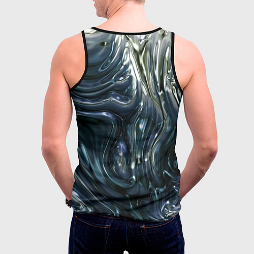 Мужская майка без рукавов Aesthetic visual art metal slime / 3D-Черный – фото 4