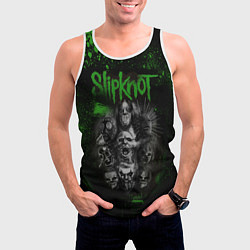Майка-безрукавка мужская Slipknot green, цвет: 3D-белый — фото 2