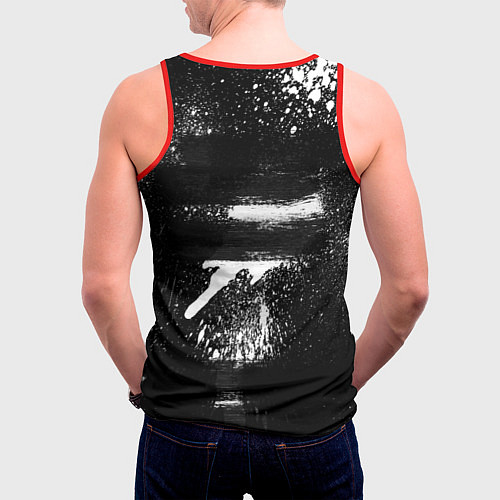 Мужская майка без рукавов Slipknot Black / 3D-Красный – фото 4