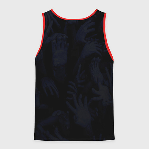 Мужская майка без рукавов Hands on skull / 3D-Красный – фото 2