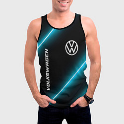Майка-безрукавка мужская Volkswagen неоновые лампы, цвет: 3D-черный — фото 2