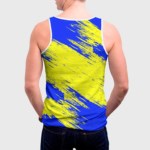 Мужская майка без рукавов Радужные друзья радостный Синий / 3D-Белый – фото 4