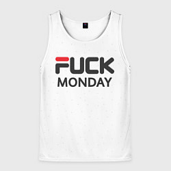 Майка-безрукавка мужская Fuck monday: fila, antibrand, цвет: 3D-белый