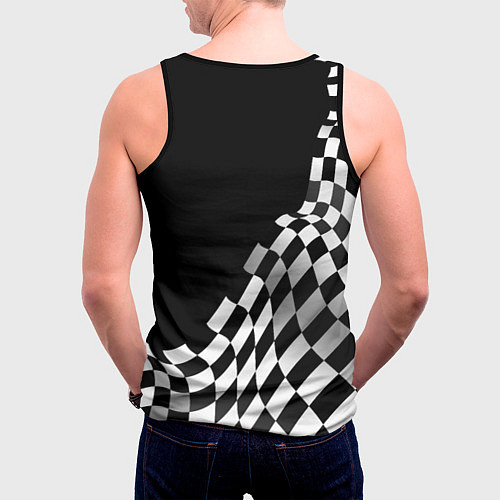 Мужская майка без рукавов Porsche racing flag / 3D-Черный – фото 4