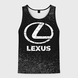 Майка-безрукавка мужская Lexus с потертостями на темном фоне, цвет: 3D-черный