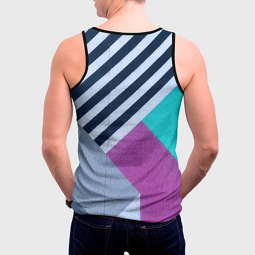 Мужская майка без рукавов Разнообразные абстрактные паттерны / 3D-Черный – фото 4