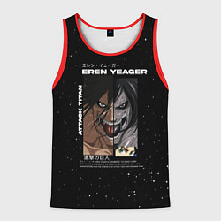 Майка-безрукавка мужская Attack on Titan Eren Yeager, цвет: 3D-красный
