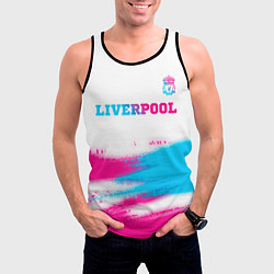 Майка-безрукавка мужская Liverpool neon gradient style: символ сверху, цвет: 3D-черный — фото 2
