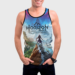 Майка-безрукавка мужская Horizon call of the mountain keyart, цвет: 3D-черный — фото 2