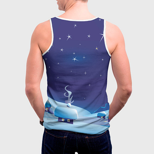 Мужская майка без рукавов Доброго нового года / 3D-Белый – фото 4