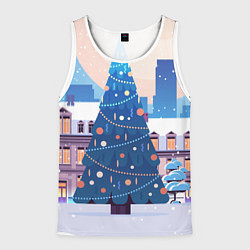 Мужская майка без рукавов Новогодняя елочка
