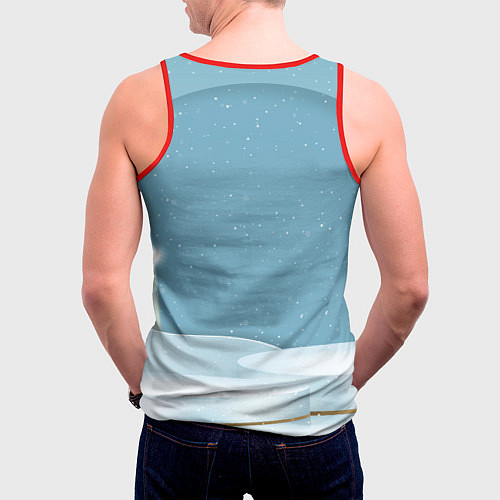 Мужская майка без рукавов 2023 - танец зайчиков / 3D-Красный – фото 4