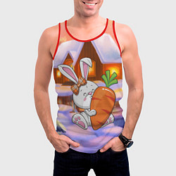 Майка-безрукавка мужская Зайчик с большой морковью, цвет: 3D-красный — фото 2