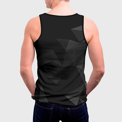 Мужская майка без рукавов Lamborghini серые треугольники / 3D-Черный – фото 4