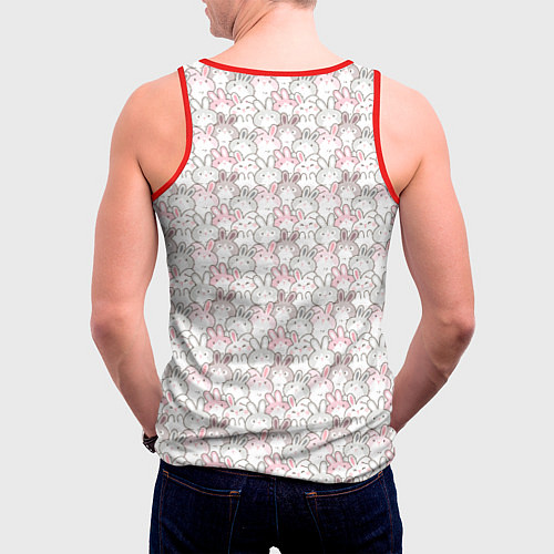 Мужская майка без рукавов Зайка спит на месяце / 3D-Красный – фото 4