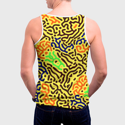 Мужская майка без рукавов Абстрактные кислотные полосы / 3D-Белый – фото 4