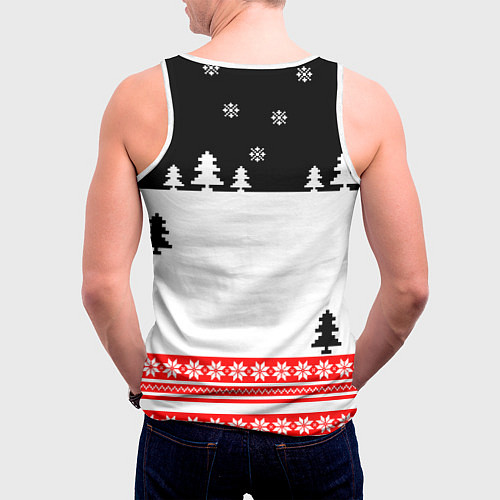 Мужская майка без рукавов Merry christmas - Санта Клаус / 3D-Белый – фото 4