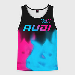 Мужская майка без рукавов Audi - neon gradient: символ сверху