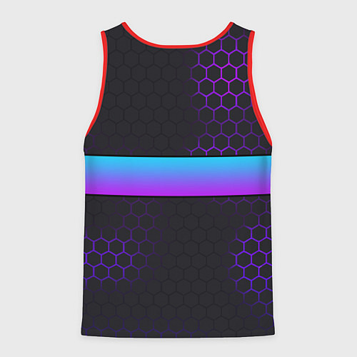 Мужская майка без рукавов Паша всегда прав - неоновые соты / 3D-Красный – фото 2