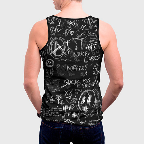 Мужская майка без рукавов Да это же Пауэр - Человек бензопила / 3D-Черный – фото 4