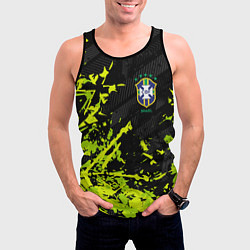 Майка-безрукавка мужская Сборная Бразилия пятна, цвет: 3D-черный — фото 2