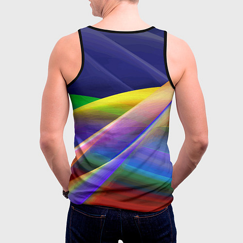 Мужская майка без рукавов Whats - скелет со скейтбордом - граффити / 3D-Черный – фото 4