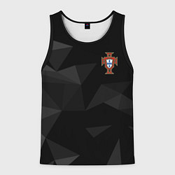 Майка-безрукавка мужская Сборная Португалии треугольники, цвет: 3D-черный