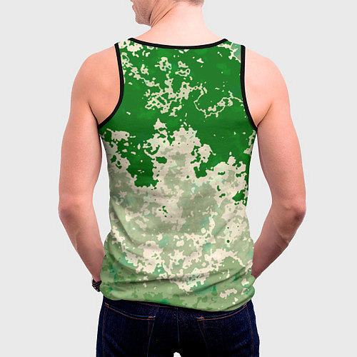Мужская майка без рукавов Абстракция в зелёных тонах / 3D-Черный – фото 4