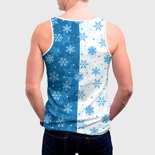 Мужская майка без рукавов Красивые снежинки / 3D-Белый – фото 4