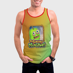 Майка-безрукавка мужская My Singing Monsters - Зерномех, цвет: 3D-красный — фото 2
