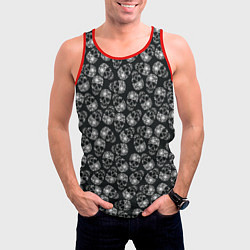 Майка-безрукавка мужская Черепа со звёздами, цвет: 3D-красный — фото 2