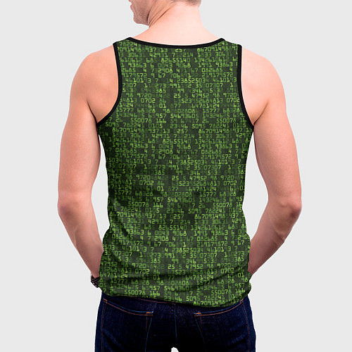 Мужская майка без рукавов Милитари комьютерный код / 3D-Черный – фото 4