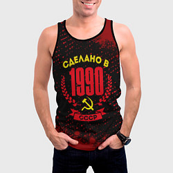 Майка-безрукавка мужская Сделано в 1990 году в СССР и желтый серп и молот, цвет: 3D-черный — фото 2