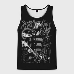 Майка-безрукавка мужская Nirvana teen spirit, цвет: 3D-черный