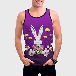 Майка-безрукавка мужская Кролик с одуванчиками, цвет: 3D-черный — фото 2