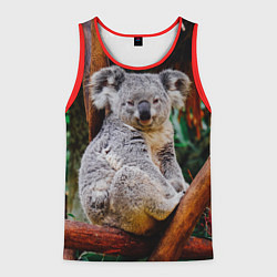 Майка-безрукавка мужская Очень уставшая коала, цвет: 3D-красный