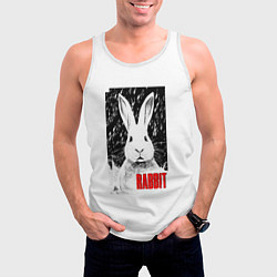 Майка-безрукавка мужская Строгий кролик, цвет: 3D-белый — фото 2