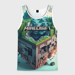 Майка-безрукавка мужская Блоки Майнкрафт, цвет: 3D-белый