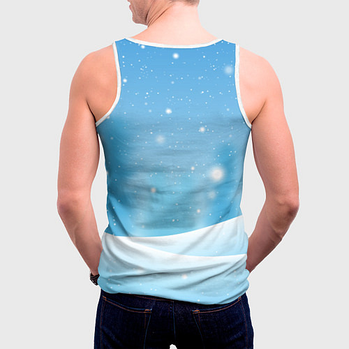 Мужская майка без рукавов Зайчик с советских открыток / 3D-Белый – фото 4